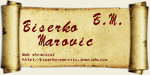 Biserko Marović vizit kartica